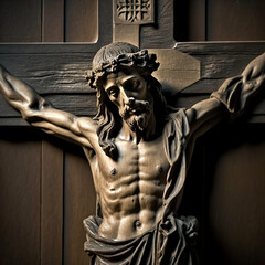 Wall Mural - easter, crucifixion of jesus christ. AI generativ.