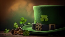 Happy St Patricks Day Background Holiday Illustration. Green Saint Patrick Generative AI Design