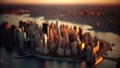 New York city aerial skyline  tilt shift generative ai