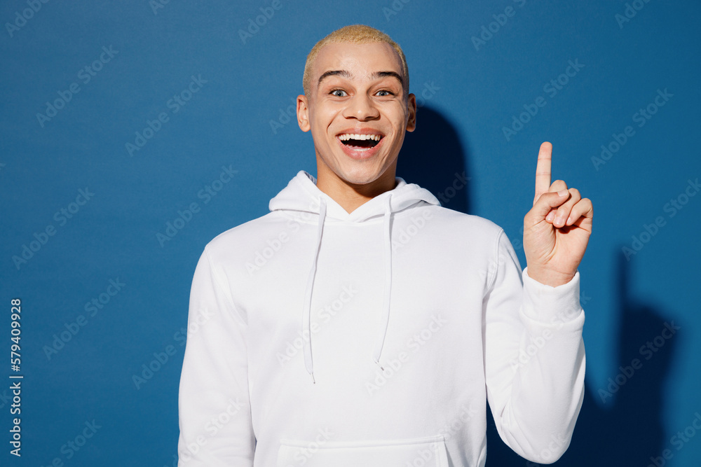Young insighted smart proactive fun dyed blond man of African American ...
