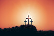 © vovan - Easter cross on the dawn background