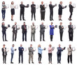 © ASDF - group of successful people with notepad in hands isolated