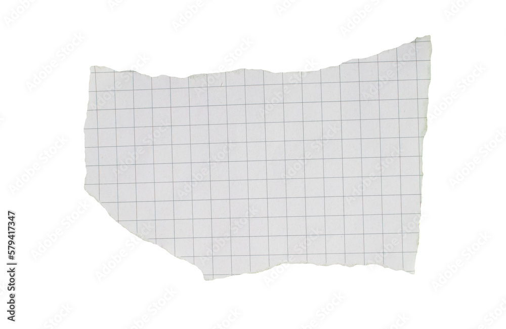 Torn graph paper piece on a transparent background. png paper ...