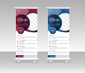 Wall Mural - Business Roll Up Banner stand vector creative design. Sale banner stand or flag design layout. Modern Exhibition Advertising vector.