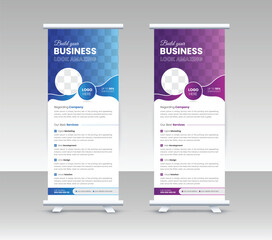 Wall Mural - Business Roll Up Banner stand vector creative design. Sale banner stand or flag design layout. Modern Exhibition Advertising vector.
