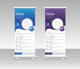 Wall Mural - Business Roll Up Banner stand vector creative design. Sale banner stand or flag design layout. Modern Exhibition Advertising vector.