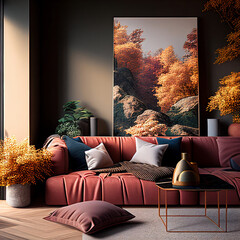 Wall Mural - Gorgeous colorful living room, interior design inspiration