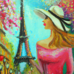 Wall Mural - Eiffel Tower in Paris - AI-generated fine art