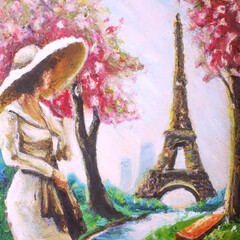 Wall Mural - eiffel tower in paris - ai-generated fine art