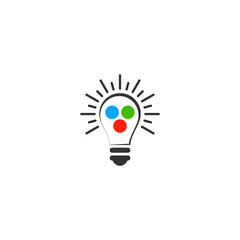 Sticker - RGB light bulb lamp icon logo isolated on white background