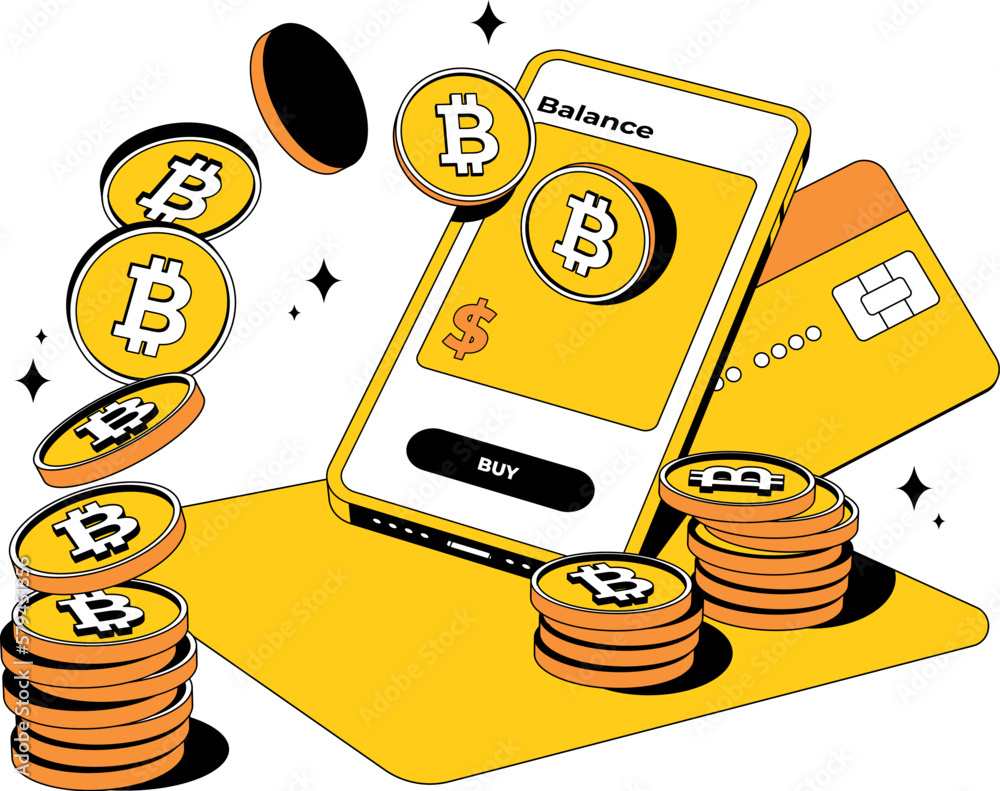 Bitcoin or cryptocurrency trading platform with big profit. Isolated. Trade crypto  mobile.Coin transaction illustration in modern style Stock Vector | Adobe  Stock