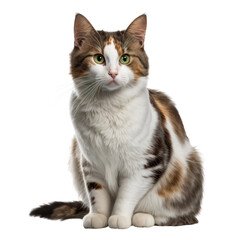 Wall Mural - Cat isolated on white, transparent background, PNG, generative ai
