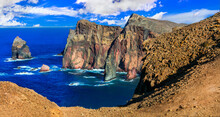 Nature Scenery Of Madeira Island. Atlantic Ocean, Portugal. Viewpoint Ponta Do Rosto In Eastern Part, Ponta De Sao Lourence Peninsula