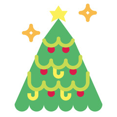 Wall Mural - christmas tree flat icon style