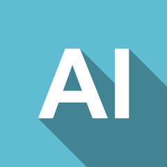 Poster - AI vector icon, artificial intelligence symbol, flat design illustration