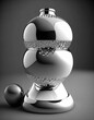 3D silver balls. Generative AI