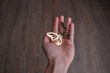 mão segurando borboleta 