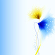 background with yellow and blue flowers