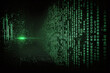 © lanych - Matrix background with the light green numbers and symbols. Generative AI