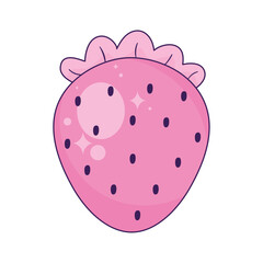 Poster - pink strawberry fresh fruit