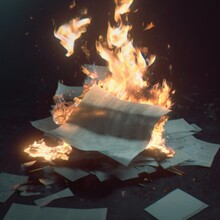 Contract With Burnt Parts: Centralized Agreement Document With Visible Damage