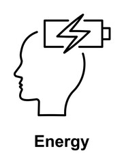 Poster - Energy, brain, recharge icon illustration design art