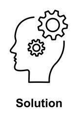 Poster - Gear, solution, head icon illustration design art