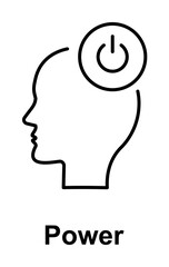 Poster - Turn on, head, power icon illustration design art