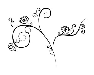 Wall Mural - decorative flowers, hand draw