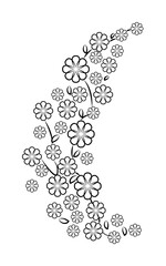 Poster - decorative flowers, hand draw