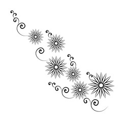 Sticker - decorative flowers, hand draw