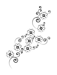 Poster - decorative flowers, hand draw
