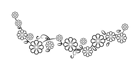 Poster - decorative flowers, hand draw