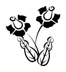 Sticker - decorative flowers, hand draw