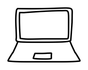 Poster - a laptop sketch icon illustration design art