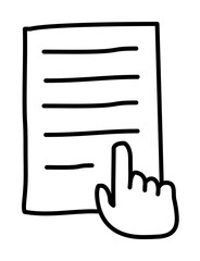 Fototapete - hand and a piece of paper sketch icon