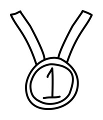 Poster - first place medal sketch icon