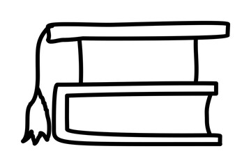 Poster - book and graduate cap sketch icon