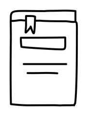 Poster - book with a bookmark sketch icon
