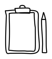 Poster - folder tablet and pencil sketch icon