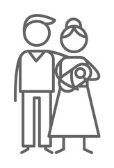 Poster - Family, parents, baby icon illustration design art