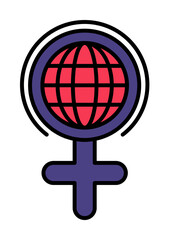 Sticker - women's day, venus, signs,globe grid icon