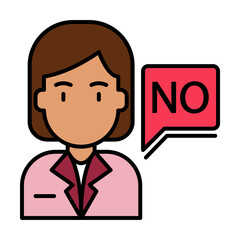 Poster - girl, no, gender, speech bubble icon
