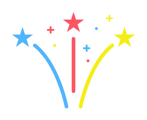 Poster - fireworks colored icon illustration design art