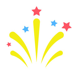 Poster - fireworks colored icon illustration design art