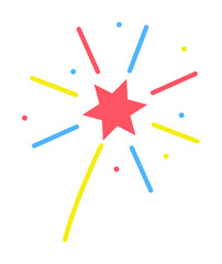 Poster - fireworks colored icon illustration design art