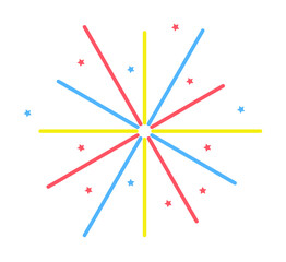 Poster - fireworks colored icon illustration design art