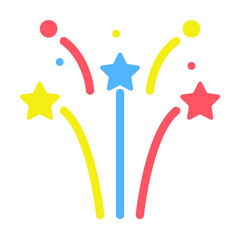 Poster - fireworks colored icon illustration design art