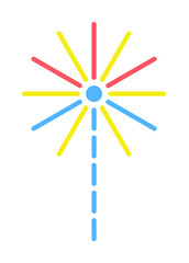 Poster - fireworks colored icon illustration design art