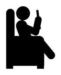 Poster - man gaming phone icon illustration design art
